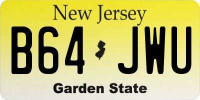 NJ license plate B64JWU