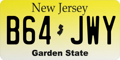 NJ license plate B64JWY