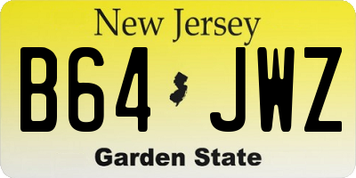 NJ license plate B64JWZ