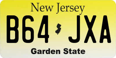 NJ license plate B64JXA