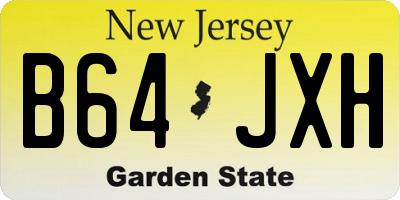 NJ license plate B64JXH