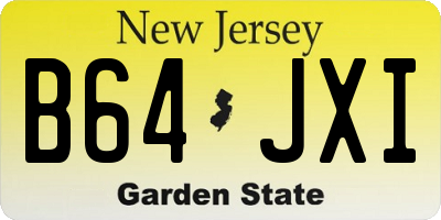 NJ license plate B64JXI