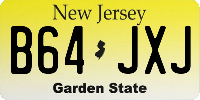 NJ license plate B64JXJ