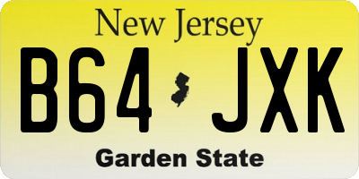 NJ license plate B64JXK