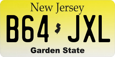 NJ license plate B64JXL