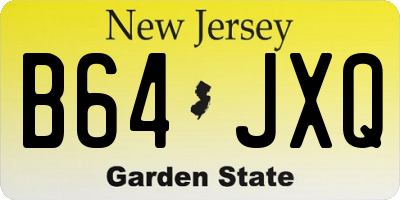 NJ license plate B64JXQ