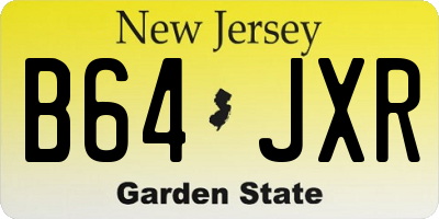 NJ license plate B64JXR