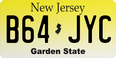 NJ license plate B64JYC