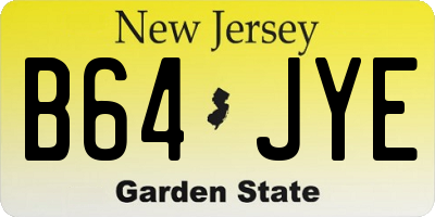 NJ license plate B64JYE
