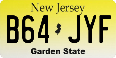 NJ license plate B64JYF