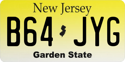 NJ license plate B64JYG