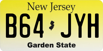 NJ license plate B64JYH