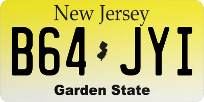 NJ license plate B64JYI