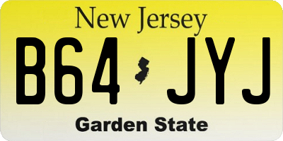 NJ license plate B64JYJ