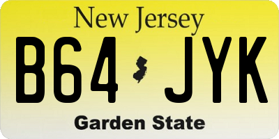 NJ license plate B64JYK