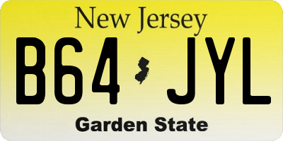 NJ license plate B64JYL