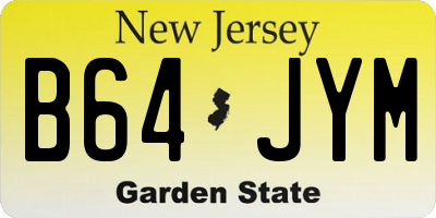 NJ license plate B64JYM