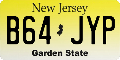 NJ license plate B64JYP