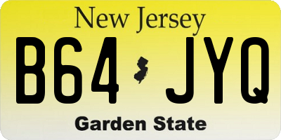 NJ license plate B64JYQ