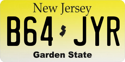 NJ license plate B64JYR