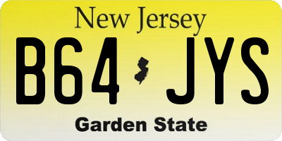 NJ license plate B64JYS