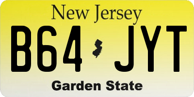 NJ license plate B64JYT