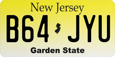 NJ license plate B64JYU