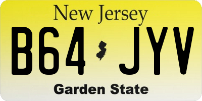 NJ license plate B64JYV