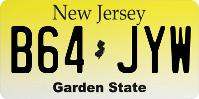 NJ license plate B64JYW