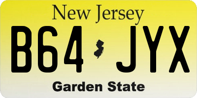 NJ license plate B64JYX