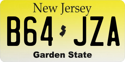 NJ license plate B64JZA