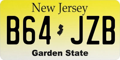 NJ license plate B64JZB