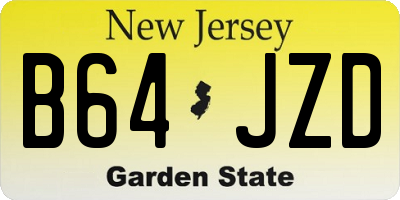 NJ license plate B64JZD