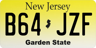 NJ license plate B64JZF