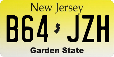 NJ license plate B64JZH