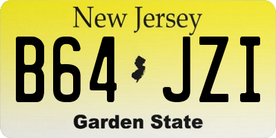 NJ license plate B64JZI
