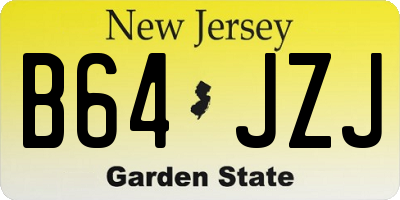 NJ license plate B64JZJ