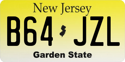 NJ license plate B64JZL