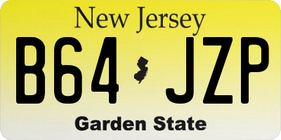 NJ license plate B64JZP