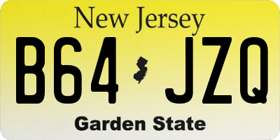 NJ license plate B64JZQ