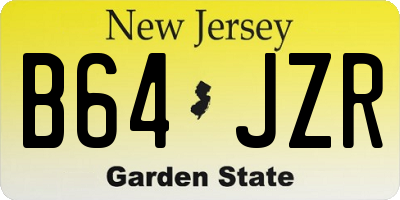 NJ license plate B64JZR