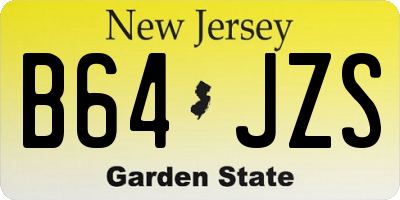 NJ license plate B64JZS