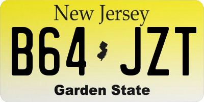 NJ license plate B64JZT