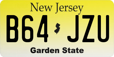 NJ license plate B64JZU