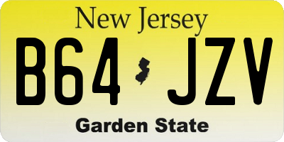 NJ license plate B64JZV