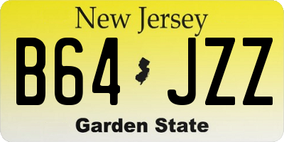 NJ license plate B64JZZ
