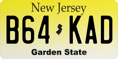 NJ license plate B64KAD