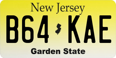 NJ license plate B64KAE