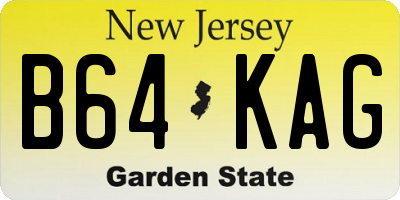 NJ license plate B64KAG