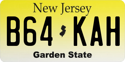 NJ license plate B64KAH